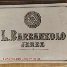 Etiquetas antiguas: AMONTILLADO JOCKEY CLUB - L. BARBANZOLO - JEREZ - ETIQUETA ANTIGUA -VER FOTOS-(108.308)