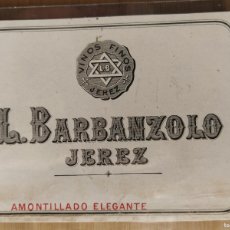 Etiquetas antiguas: AMONTILLADO ELEGANTE - L. BARBANZOLO - JEREZ - ETIQUETA ANTIGUA -VER FOTOS-(108.309)
