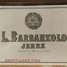 Etiquetas antiguas: AMONTILLADO FINO - L. BARBANZOLO - JEREZ - ETIQUETA ANTIGUA -VER FOTOS-(108.313)