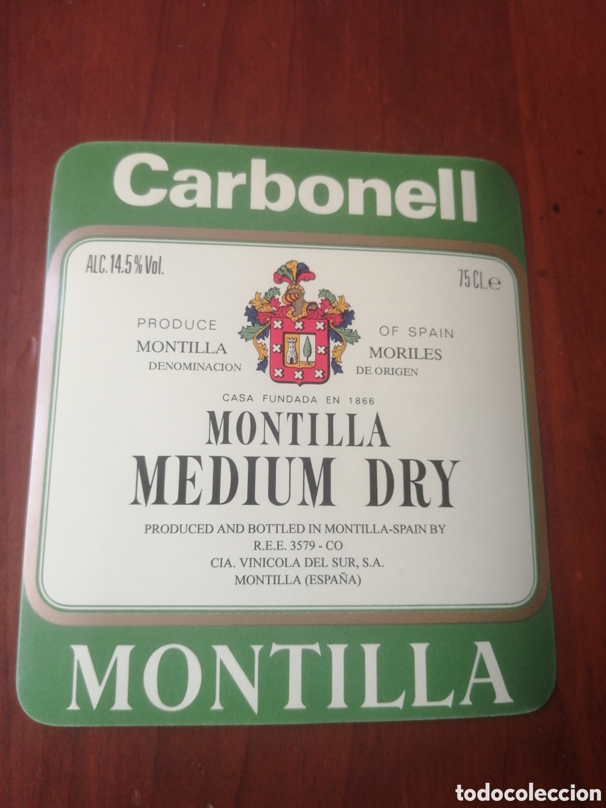 Etiquetas antiguas: ETIQUETA CARBONELL MONTILLA MEDIUM DRY - Foto 1