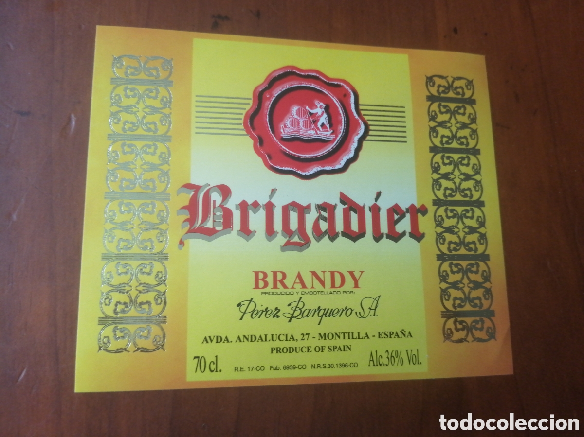Etiquetas antiguas: ETIQUETA BRIGADIER BRANDY - Foto 1