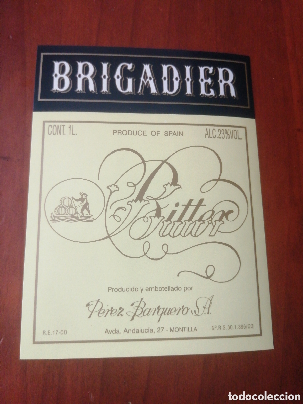 Etiquetas antiguas: ETIQUETA BRIGADIER BITTER - Foto 1