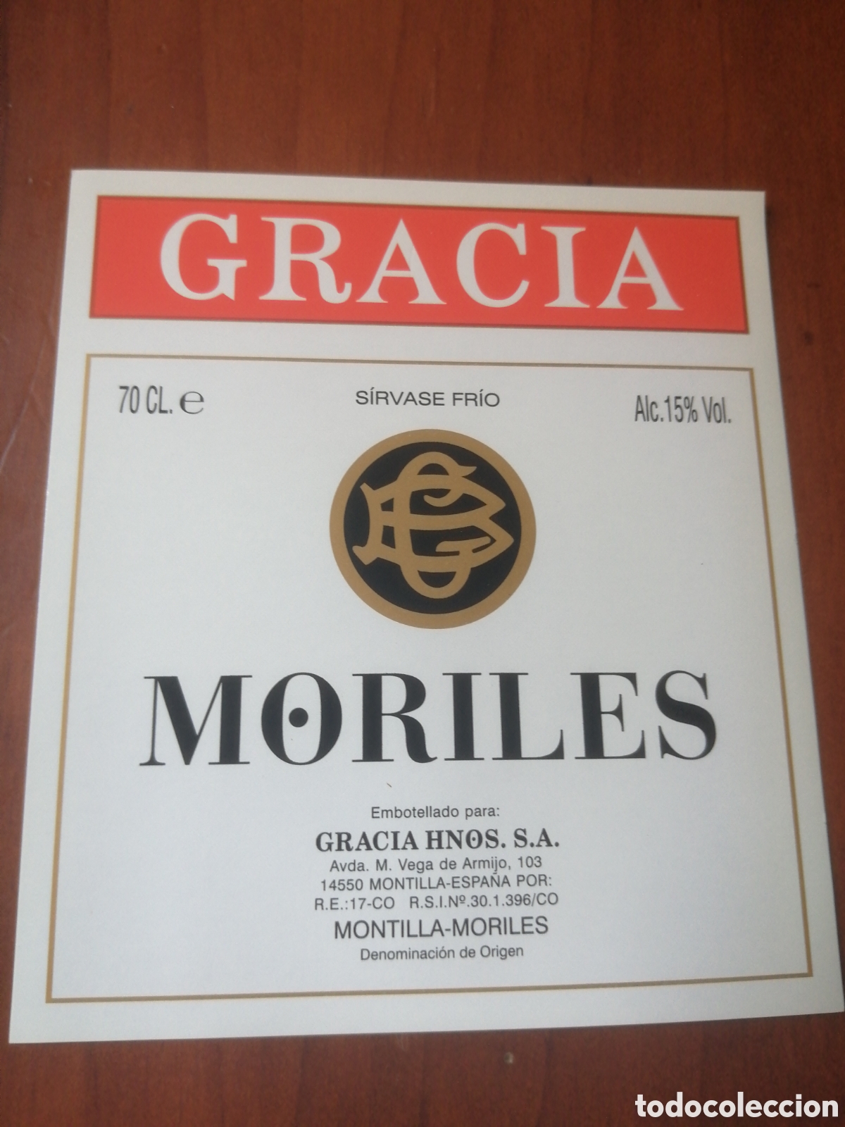 Etiquetas antiguas: ETIQUETA GRACIA MORILES - Foto 1