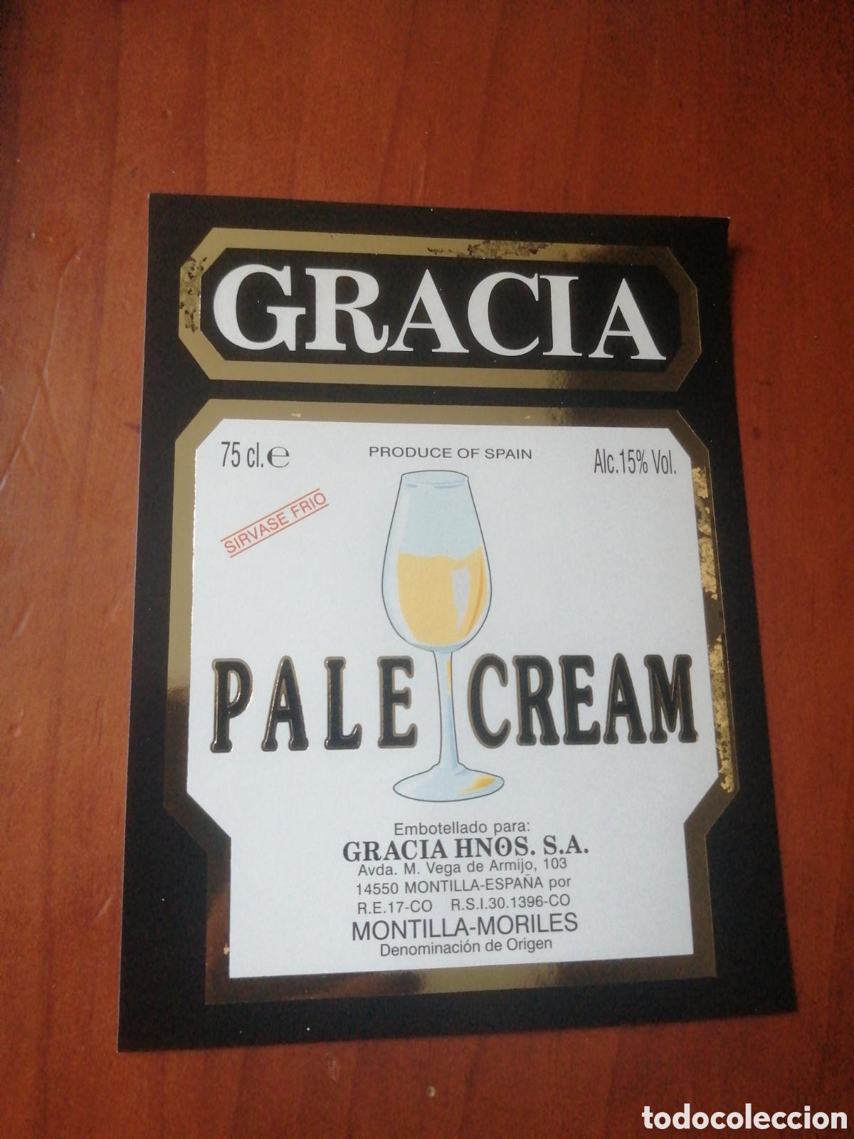 Etiquetas antiguas: ETIQUETA GRACIA PALE CREAM - Foto 1