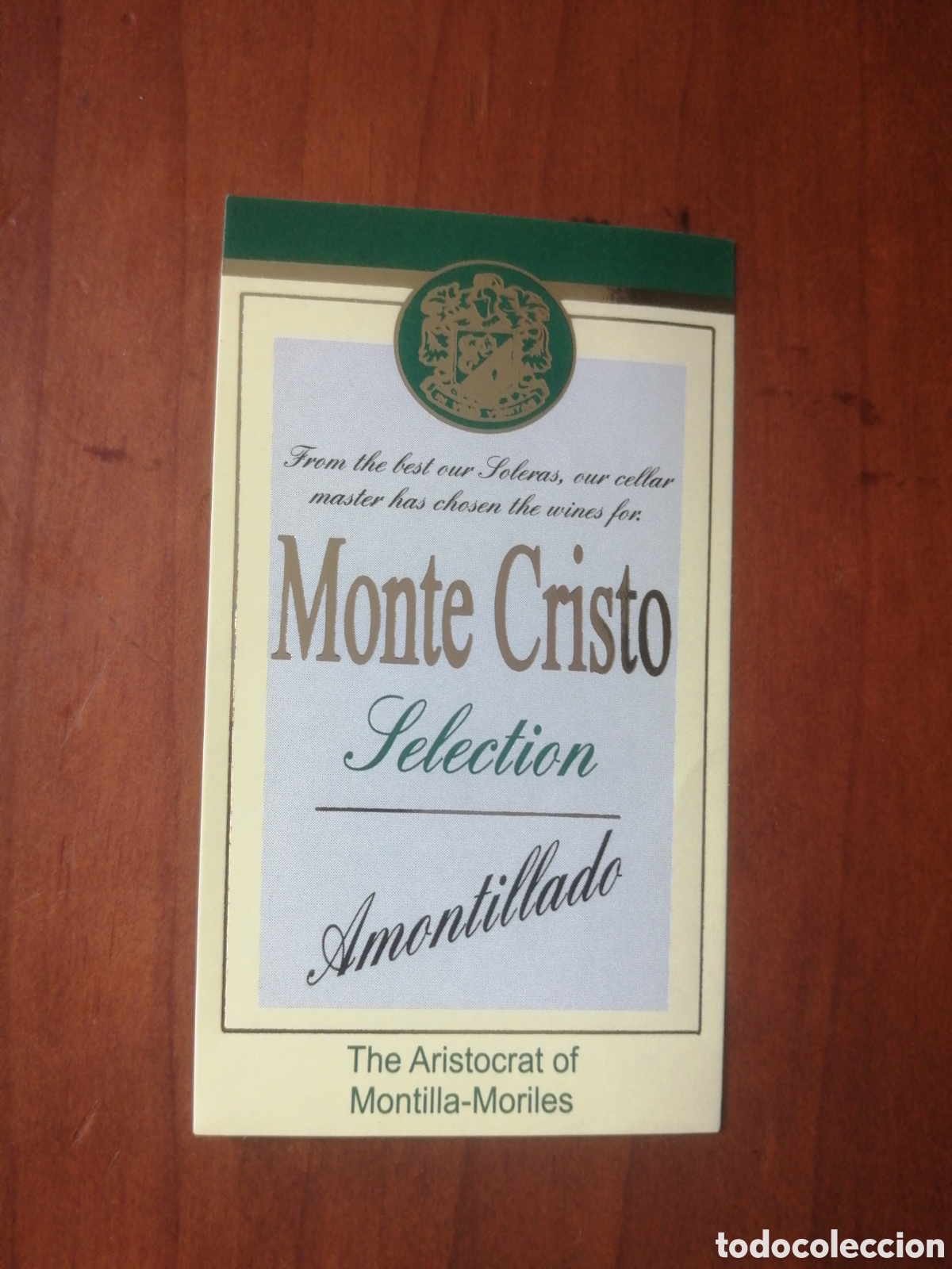 Etiquetas antiguas: ETIQUETA MONTE CRISTO SELECTION AMONTILLADO