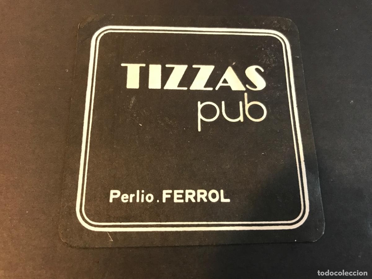 Old Labels: POSAVASOS. TIZZAS PUB. FERROL. 8,5 X 8,5CM