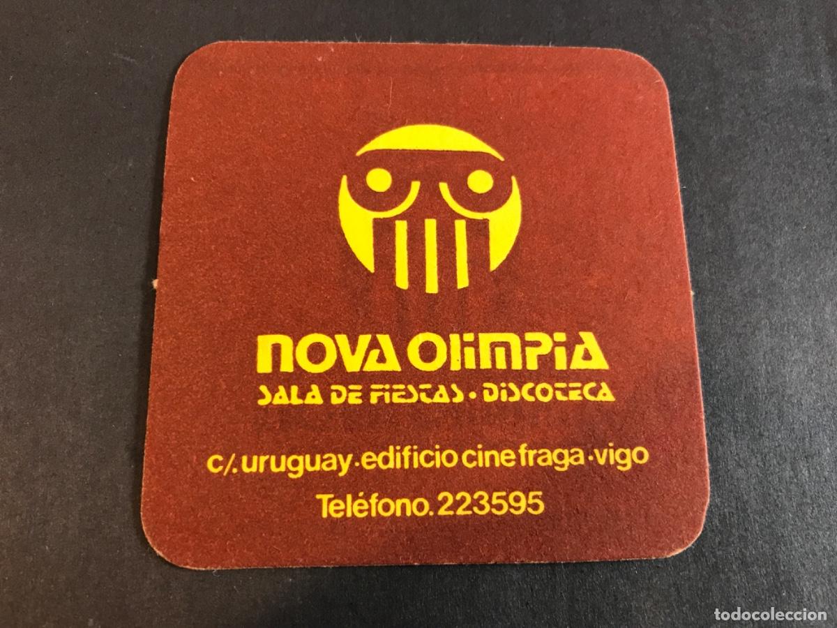 Old Labels: POSAVASOS. NOVA OLIMPIA. SALA DE FIESTAS-DISCOTECA. VIGO. 7,5 X 7,5CM