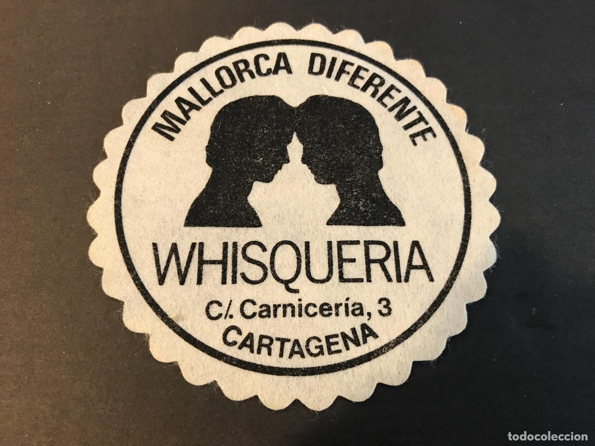 Etichette antiche: POSAVASOS. WHISQUER&Iacute;A. MALLORCA DIFERENTE. DI&Aacute;METRO: 9CM. CARTAGENA