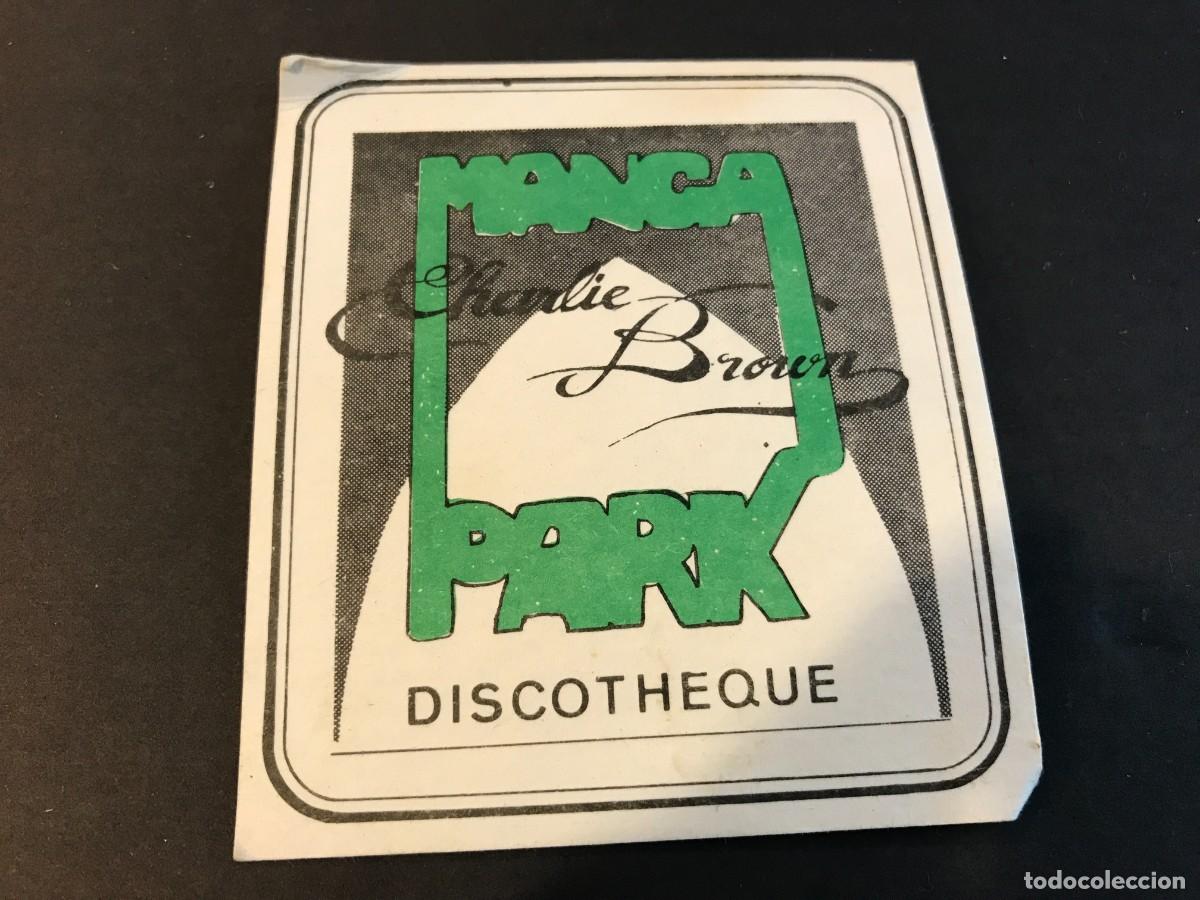 Etichette antiche: POSAVASOS. MANGA PARK. CHARLIE BROWN. DISCOTHEQUE. 9X8 CM