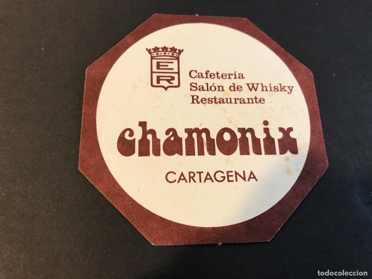 Old Labels: POSAVASOS. CAFETER&Iacute;A CHAMONIX. CARTAGENA. 8X8 CM