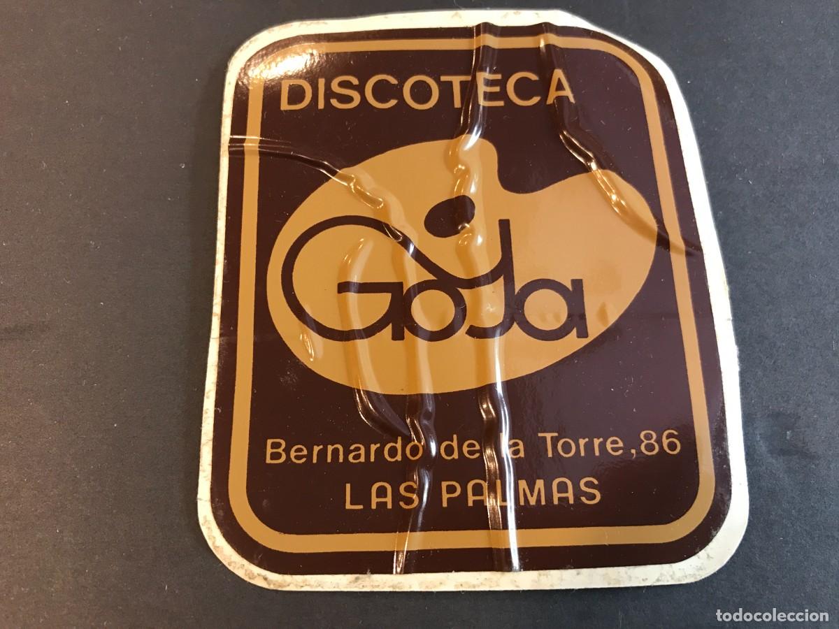 Old Labels: PEGATINA. DISCOTECA GOYA, LAS PALMAS. 11 X 9CM