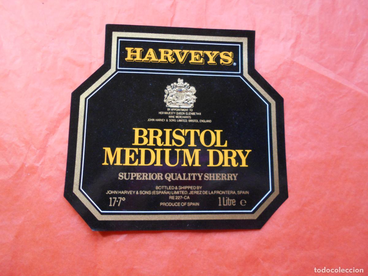 Etiquetas antiguas: ETIQUETA DE VINO HARVEYS BRISTOL MEDIUM