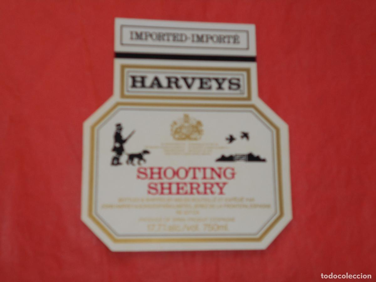 Etiquetas antiguas: ETIQUETA DE VINO HARVEYS SHOOTING SHERRY