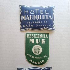 Etiquetas antiguas: ETIQUETAS DE HOTEL