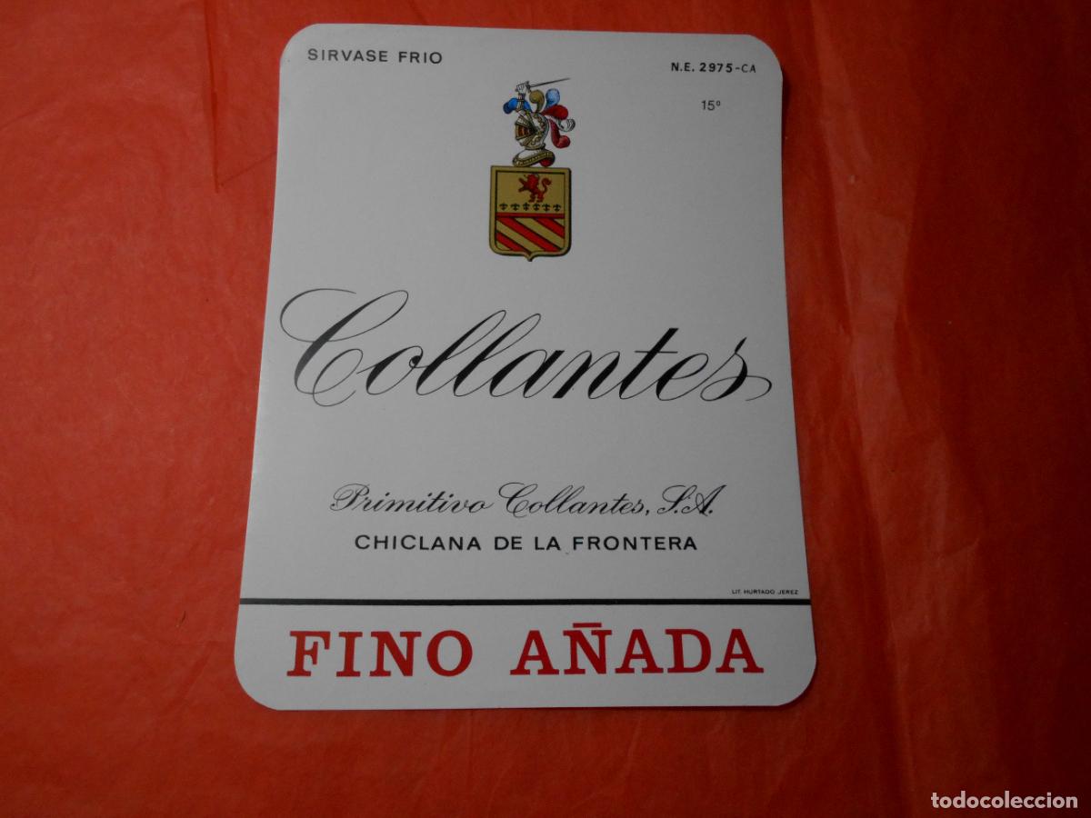 Etiquetas antiguas: ETIQUETA DE VINO COLLANTES CHICLANA