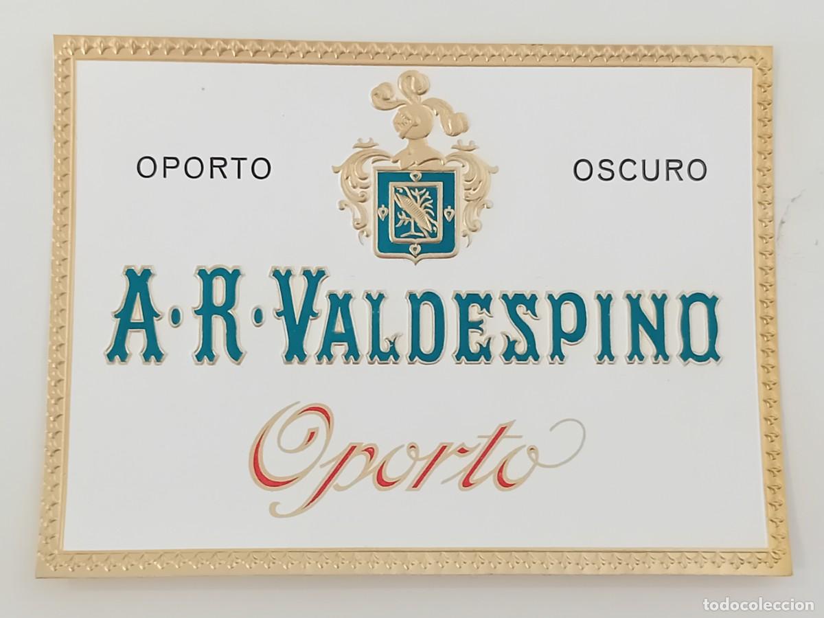 Etiquetas antiguas: ETIQUETA JEREZ DE LA FRONTERA VINO A. R. VALDESPINO OPORTO.