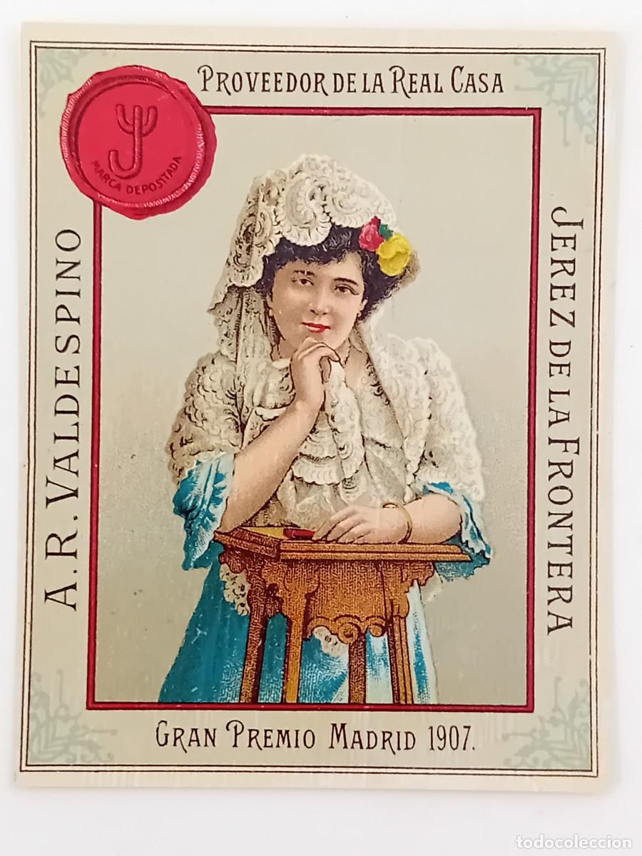 Etiquetas antiguas: ETIQUETA JEREZ DE LA FRONTERA VINO A. R. VALDESPINO.