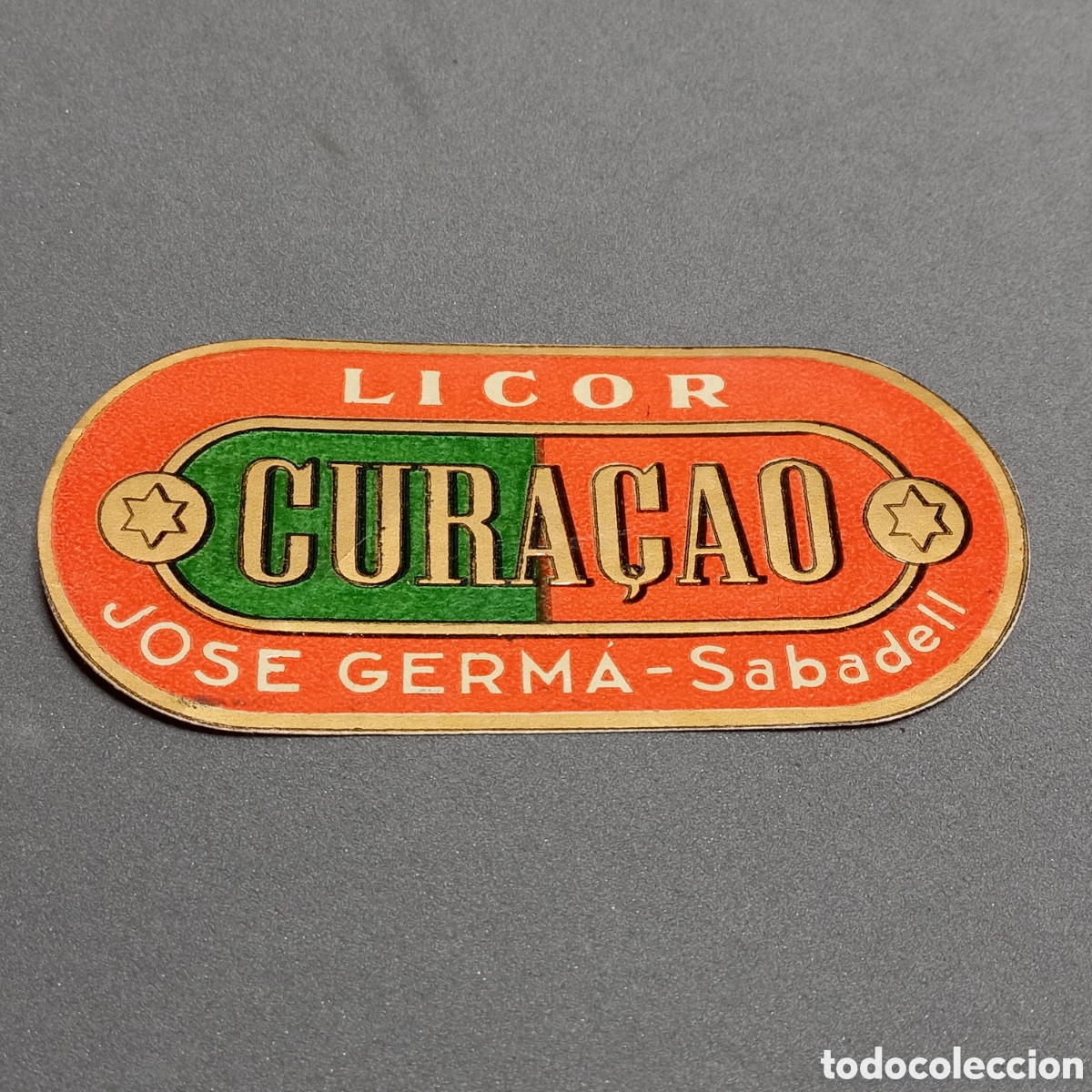 Old Labels: Antigua etiqueta Licor CURA&Ccedil;AO, destiler&iacute;as Jos&eacute; Germ&aacute;, Sabadell. A&ntilde;os 60 - 70
