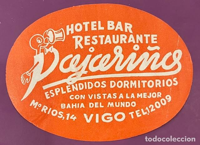 Etiquetas antiguas: ANTIGUA ETIQUETA HOTEL BAR PAJARI&Ntilde;OS, VIGO, GALICIA
