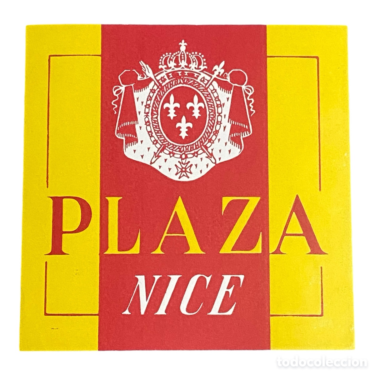 Etiquetas antiguas: ETIQUETA HOTEL PLAZA, NICE NIZA FRANCIA, LUGGAGE LABEL.