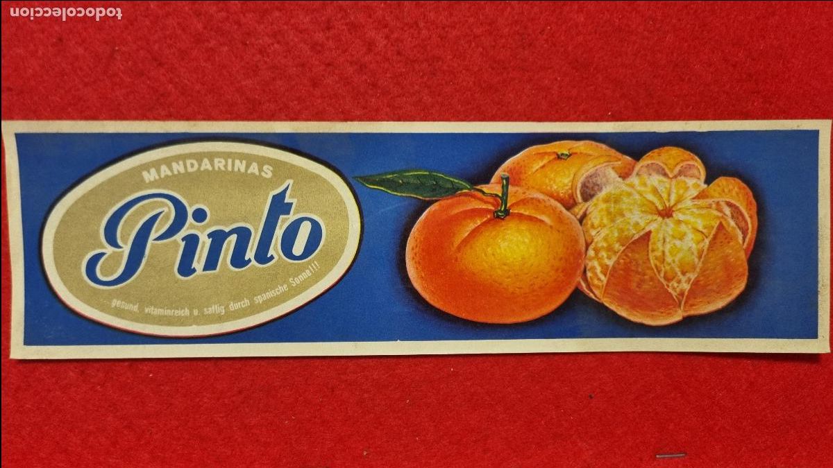 Old Labels: CARTEL ITO ETIQUETA NARANJAS MANDARINAS PINTO ALARGADA ORIGINAL K16