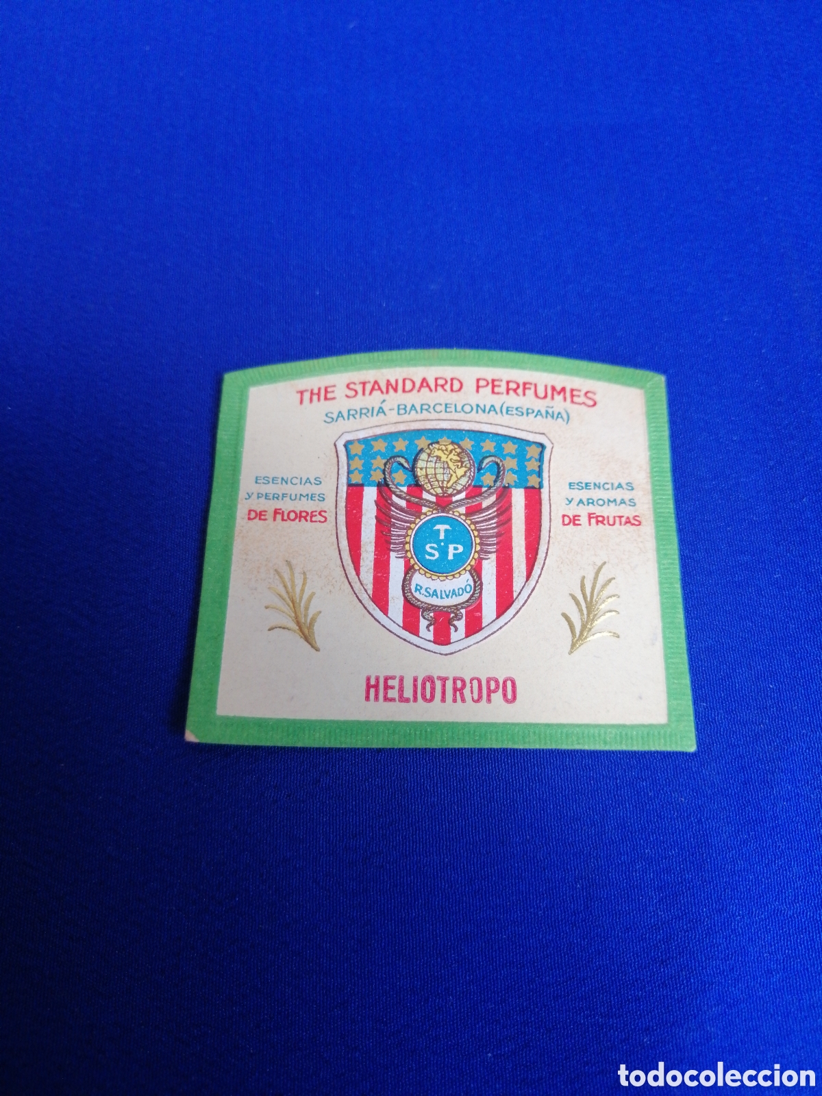 Old Labels: THE STANDARD PERFUMES SARRIA (BARCELONA) ETIQUETA PEQUE&Ntilde;A HELIOTROPO
