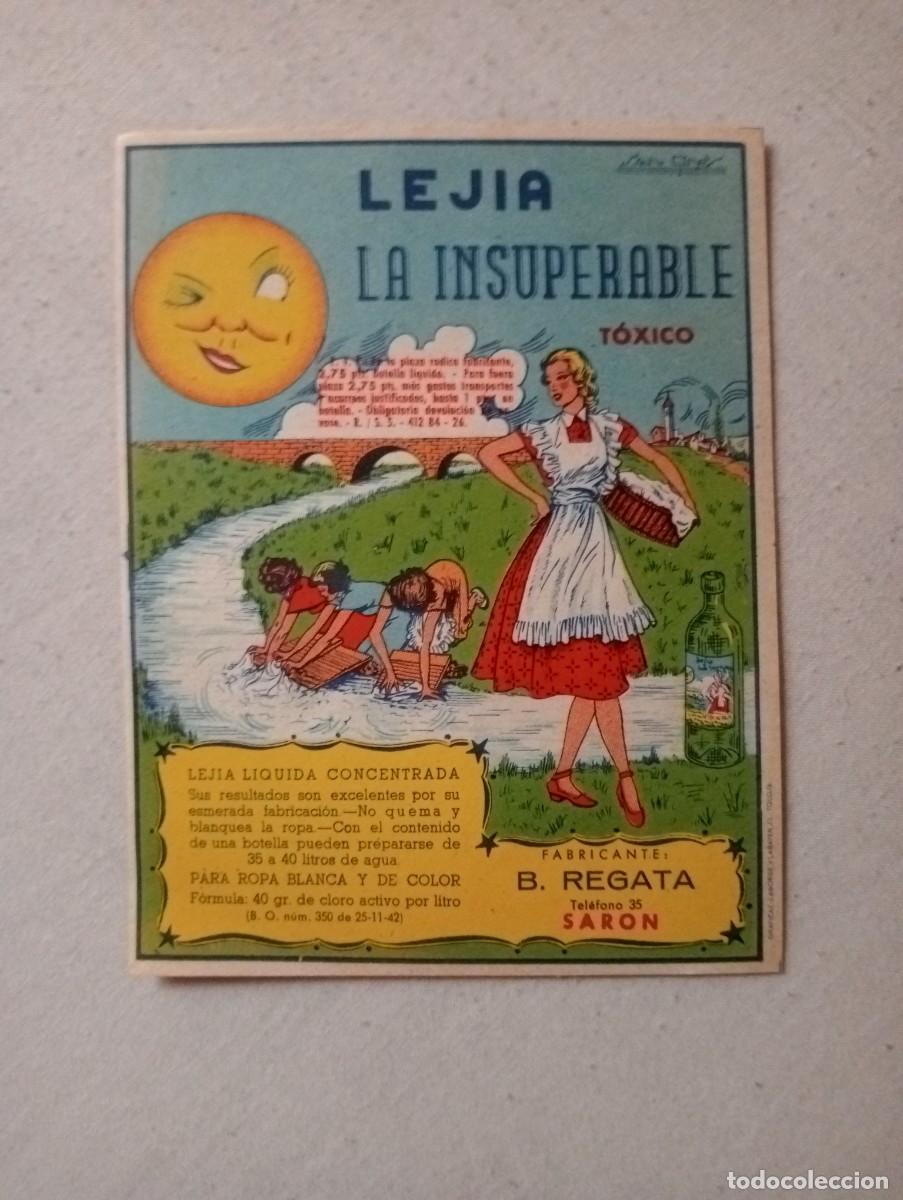 Etiquetas antiguas: Etiqueta lej&iacute;a La Insuperable - Foto 1
