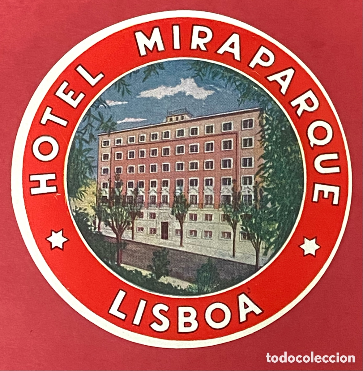 Etiquetas antiguas: ETIQUETA HOTEL MIRAPARQUE LISBOA PORTUGAL LUGGAGE LABEL ANTIGUA.