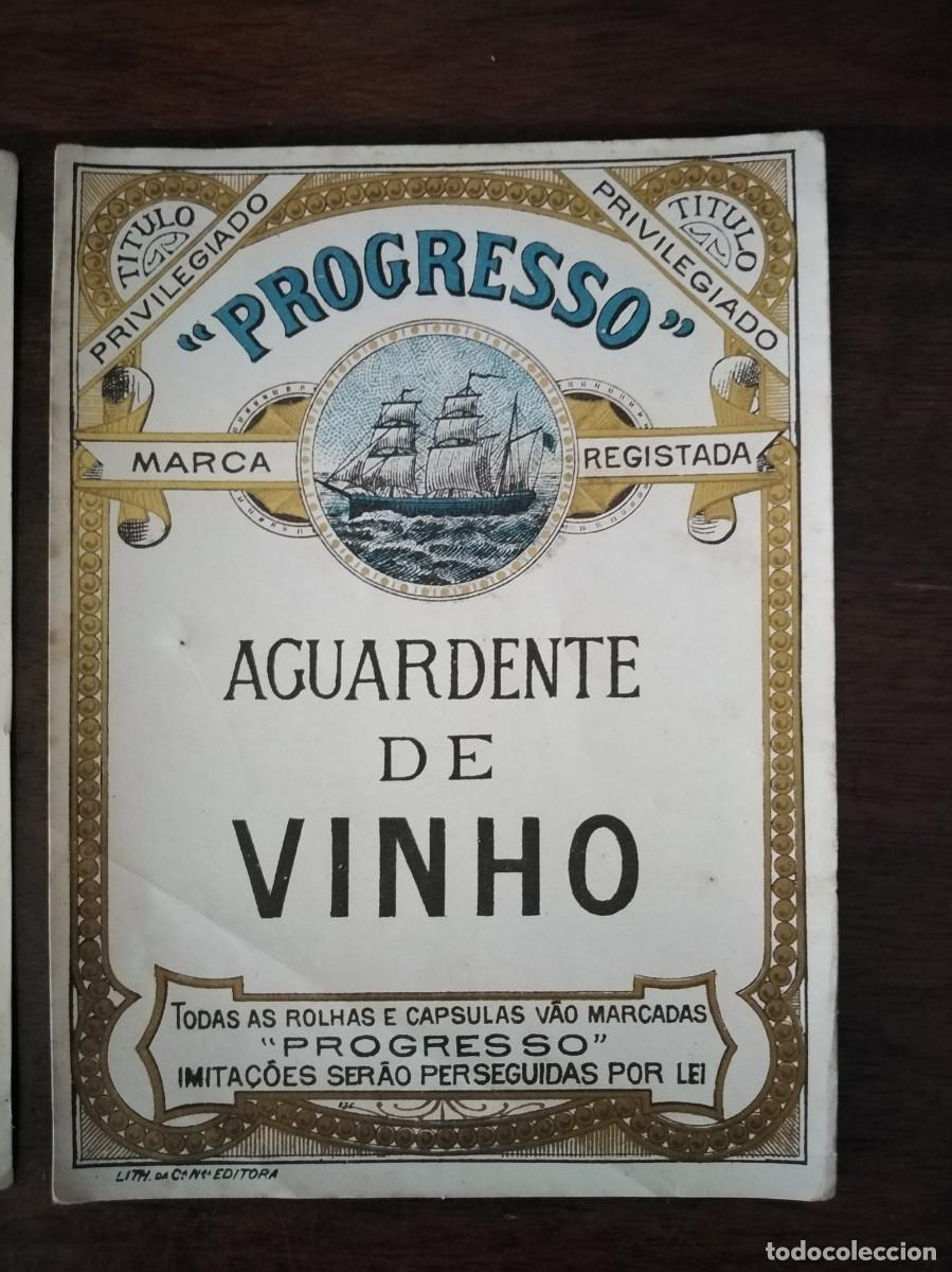 Etiquetas antiguas: Pareja de Etiquetas de &rdquo;Progresso&rdquo; distintas. - Foto 2