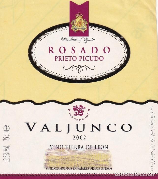 Etiquetas antiguas: Valjunco 2002 Rosado prieto picudo - Vino tierra de Le&oacute;n / Vi&ntilde;edos propios en Pajares de los Oteros