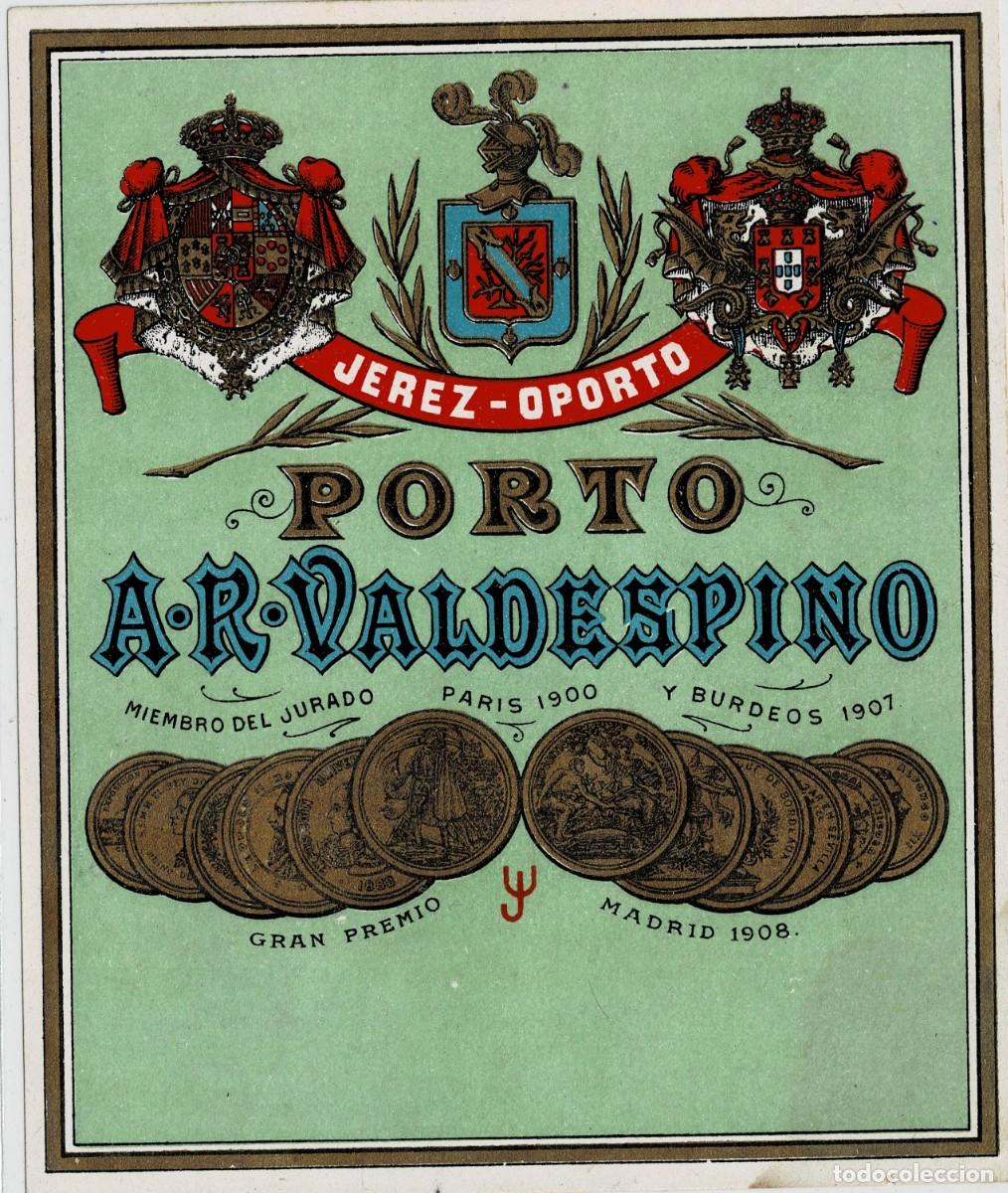 Etiquetas antiguas: ETIQUETA VINO PORTO A.R. VALDESPINO. ET-025
