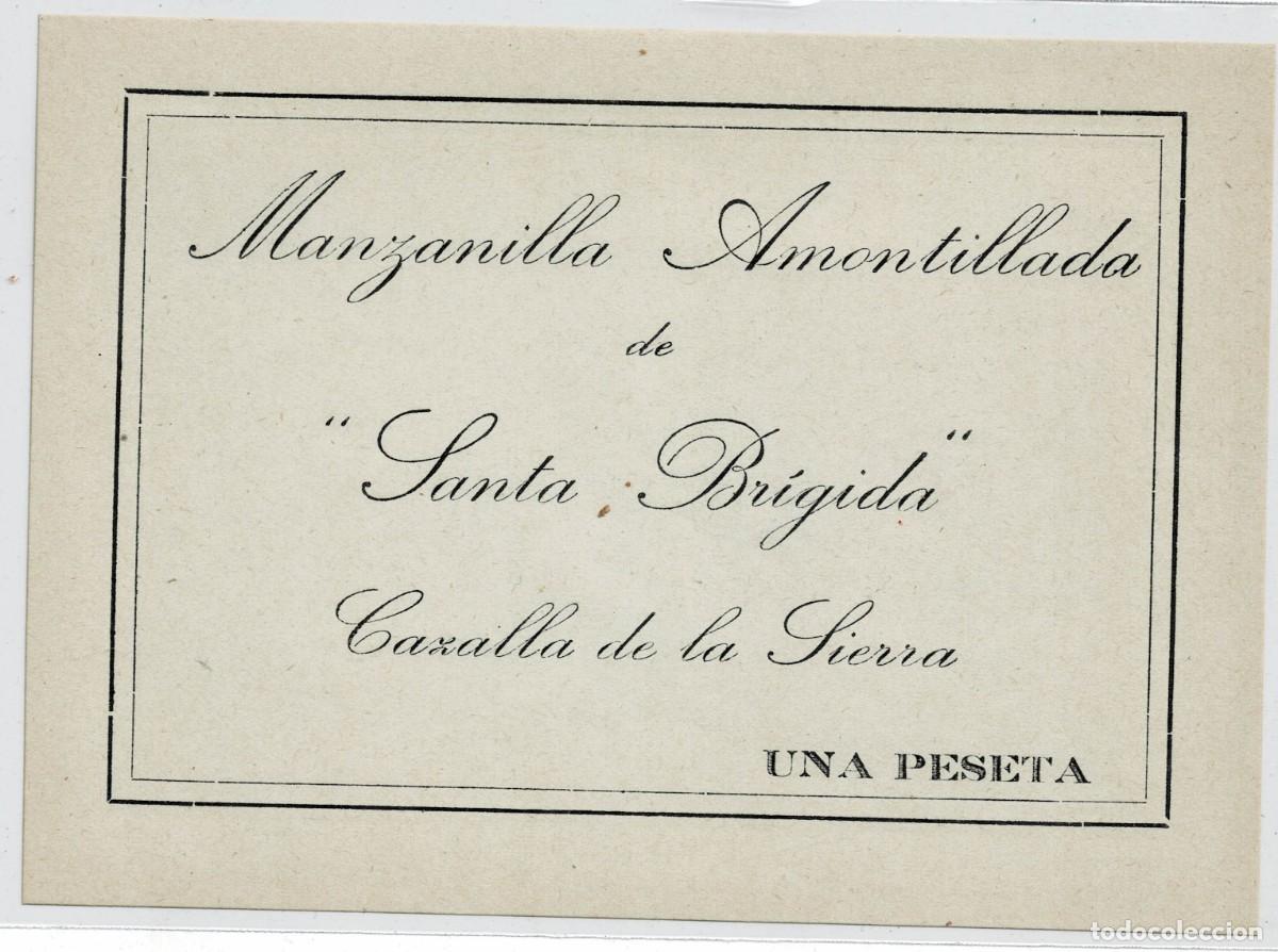 Etiquetas antiguas: ETIQUETA VINO MANZANILLA AMONTILLADA DE SANTA BRIGIDA. ET-037 ,5
