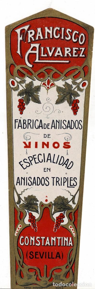 Etiquetas antiguas: ETIQUETA VINO ANISADOS FRANCISCO ALVAREZ. ET-043 ,4
