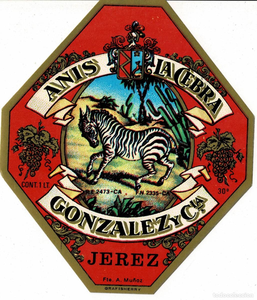 Etiquetas antiguas: ETIQUETA ANIS LA CEBRA GONZALEZ Y CIA. ET-052 ,8