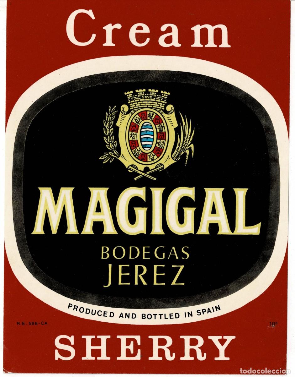 Etiquetas antiguas: ETIQUETA VINO CREAM MAGIGAL BODEGAS JEREZ. ET-064 ,5