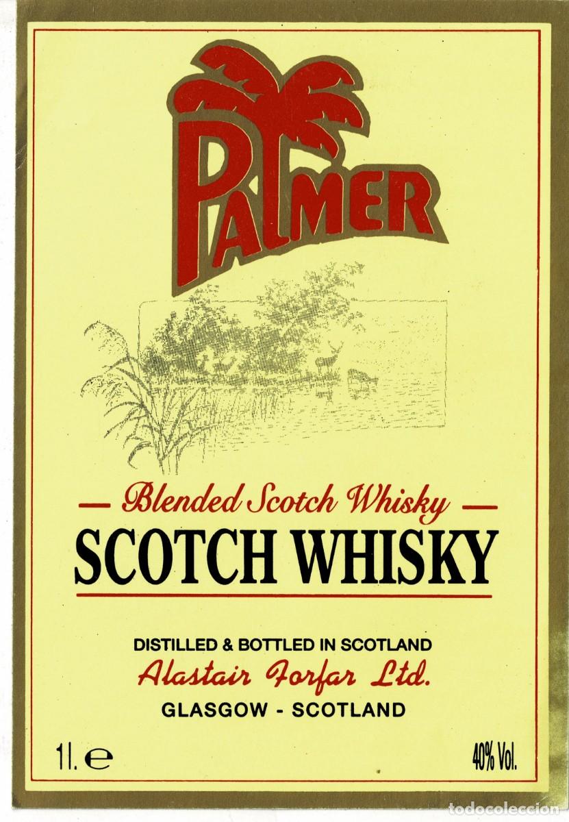 Etiquetas antiguas: ETIQUETA PALMER BLENDED SCOTCH WHISKY. ALASTAIR FORFAR LTD. ET-0071 ,5
