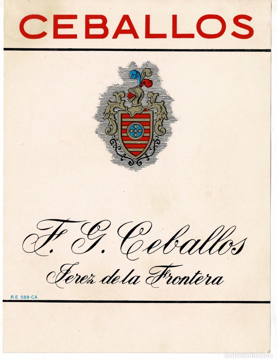 Etiquetas antiguas: ETIQUETA VINO CEBALLOS. F.G. CEBALLOS JEREZ. ET-073 ,5