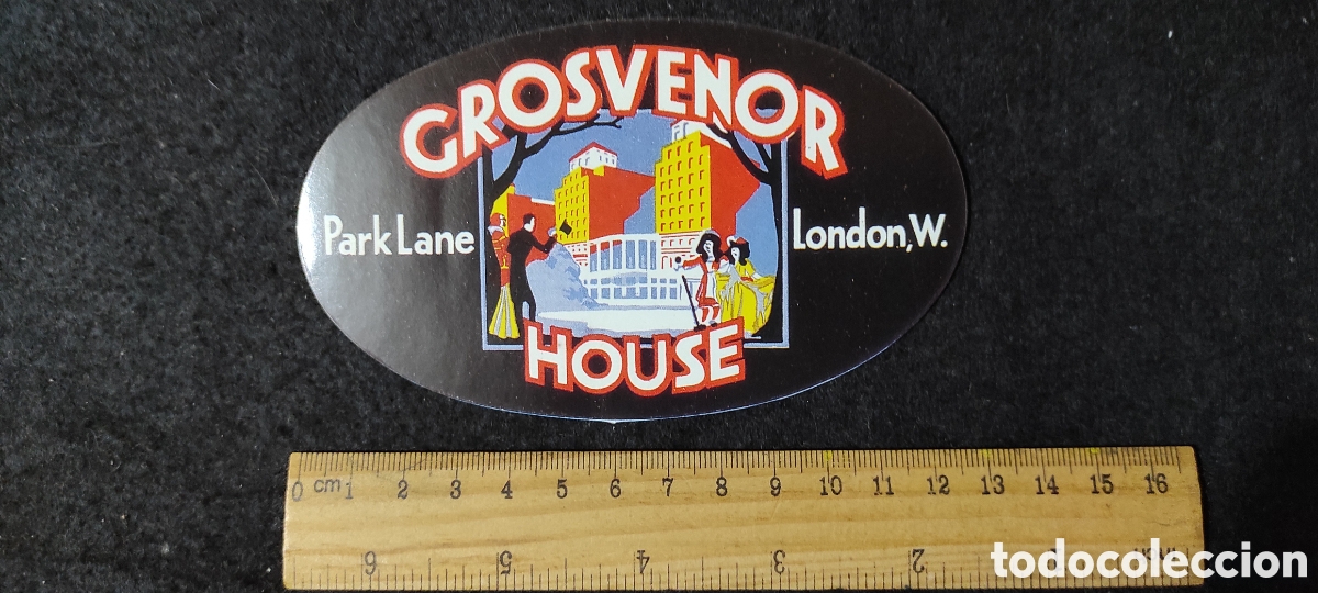 Etiquetas antigas: Pegatina sticker Grosvenor House London