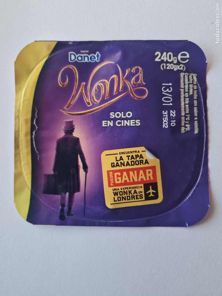 Etiquetas antiguas: WONKA - TAPA DANET/DANONE SABOR VAINILLA 2023