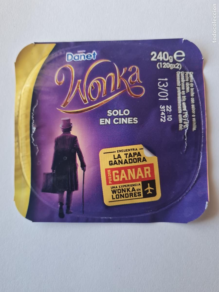 Etiquetas antiguas: WONKA - TAPA DANET/DANONE SABOR VAINILLA 2023
