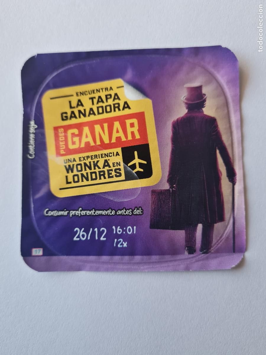 Etiquetas antiguas: WONKA - TAPA DANET/DANONE SABOR AVELLANA 2023