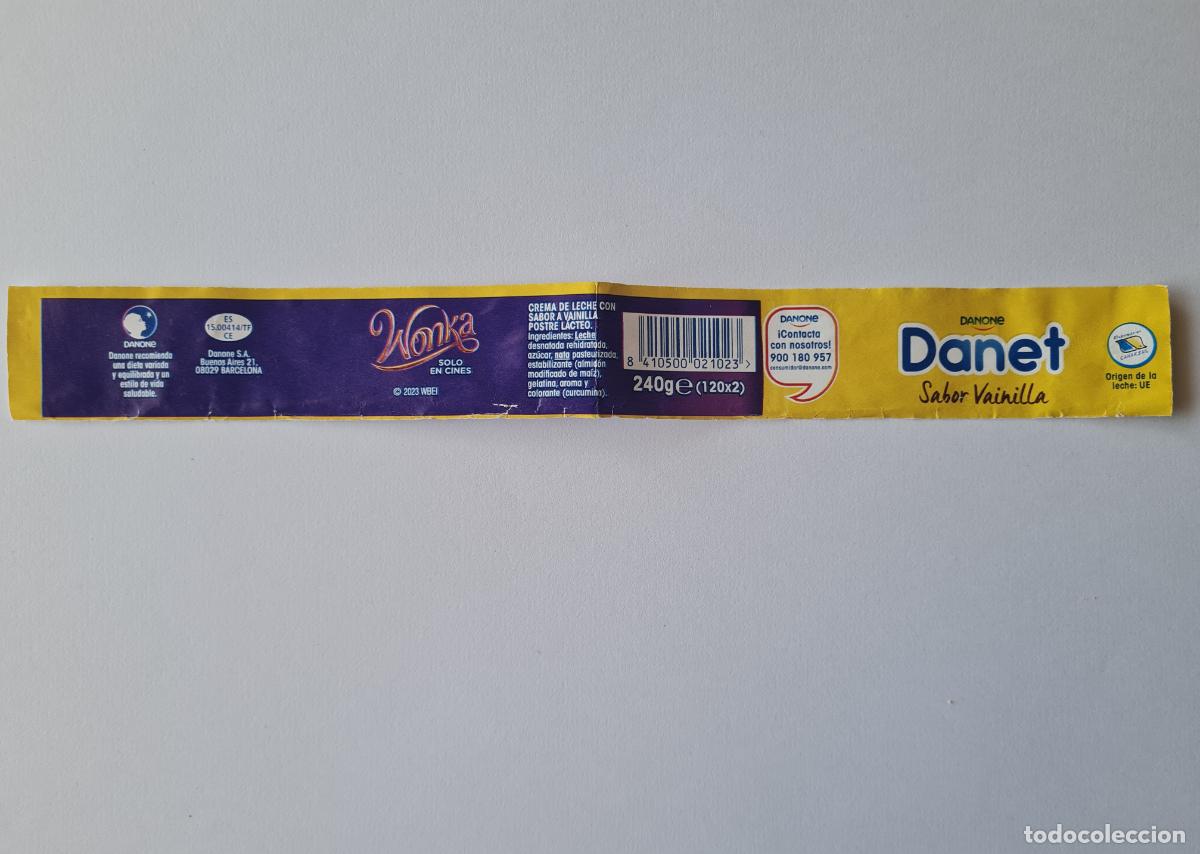 Etiquetas antiguas: WONKA - ETIQUETALATERAL DANET/DANONE SABOR VAINILLA 2023