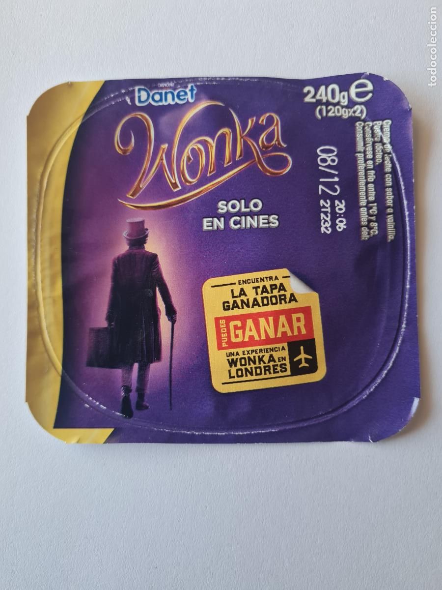 Etiquetas antiguas: WONKA - TAPA DANET/DANONE SABOR VAINILLA 2023