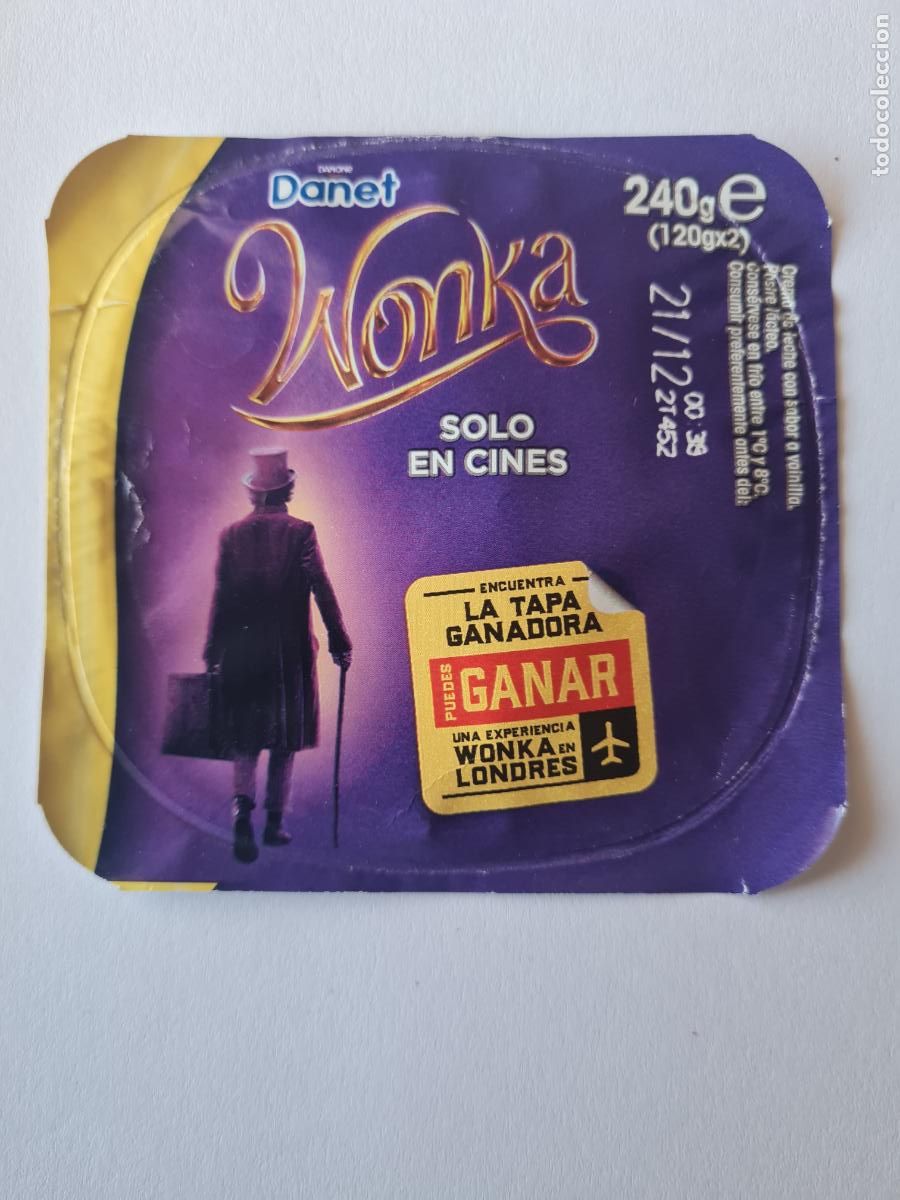 Etiquetas antiguas: WONKA - TAPA DANET/DANONE SABOR VAINILLA 2023