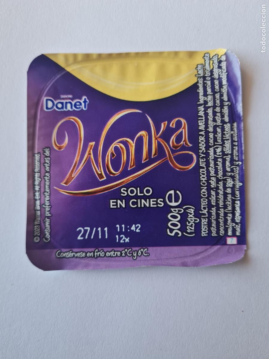 Etiquetas antiguas: WONKA - TAPA DANET/DANONE SABOR VAINILLA 2023