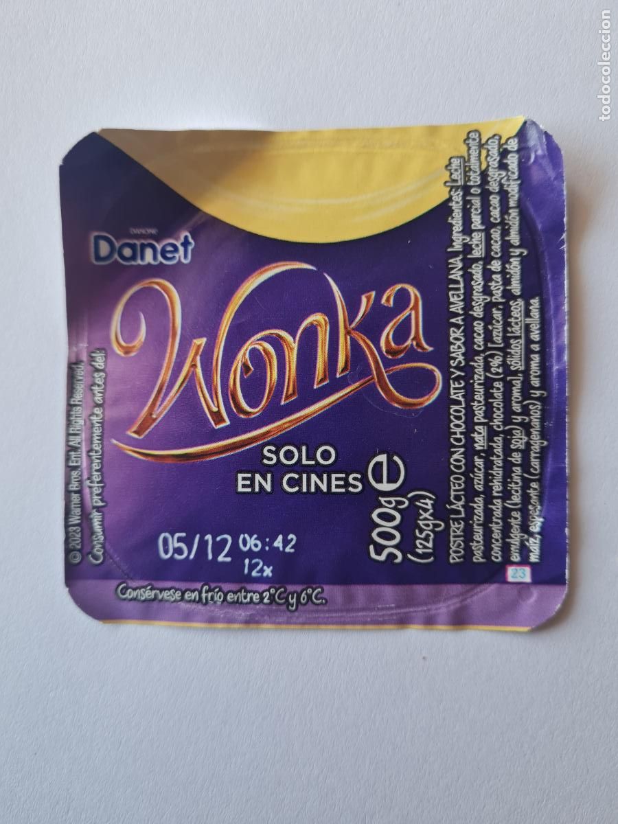 Etiquetas antiguas: WONKA - TAPA DANET/DANONE SABOR VAINILLA 2023
