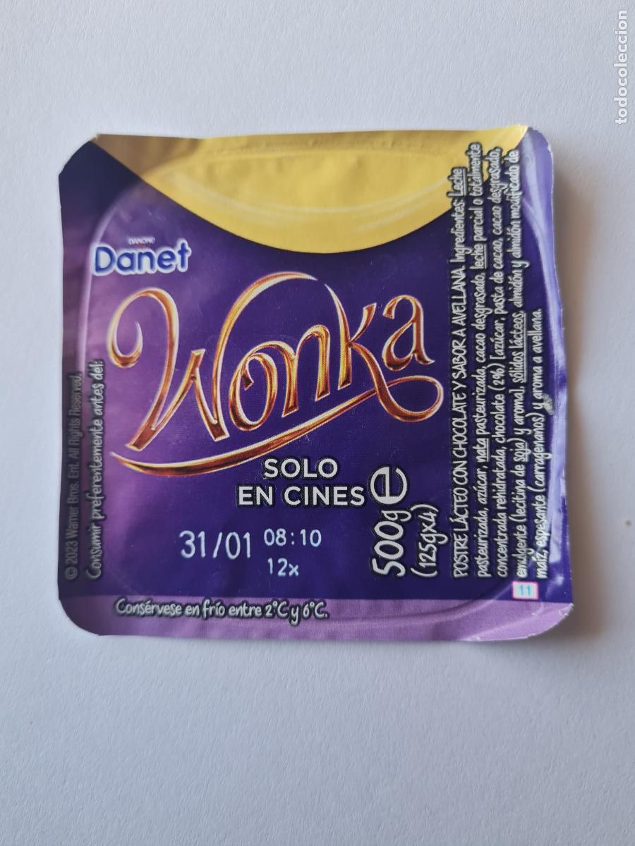 Etiquetas antiguas: WONKA - TAPA DANET/DANONE SABOR VAINILLA 2023