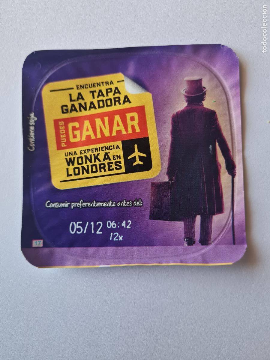 Etiquetas antiguas: WONKA - TAPA DANET/DANONE SABOR AVELLANA 2023