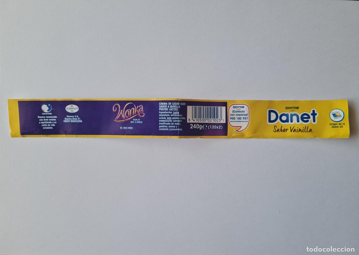 Etiquetas antiguas: WONKA - ETIQUETALATERAL DANET/DANONE SABOR VAINILLA 2023