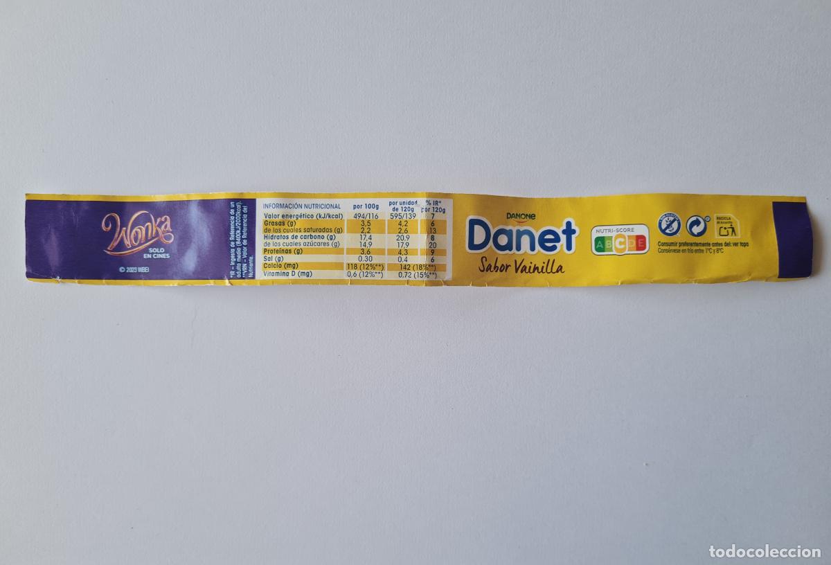 Etiquetas antiguas: WONKA - ETIQUETALATERAL DANET/DANONE SABOR VAINILLA 2023
